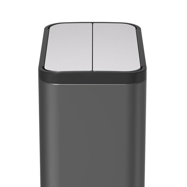 30L Java Titanium Grey Butterfly Opening Metal Bin