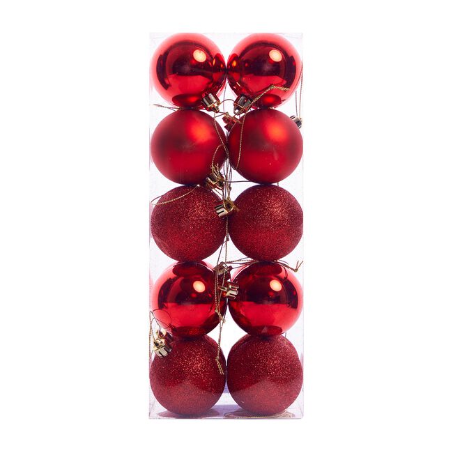 Red Bauble Set - 20 Pack