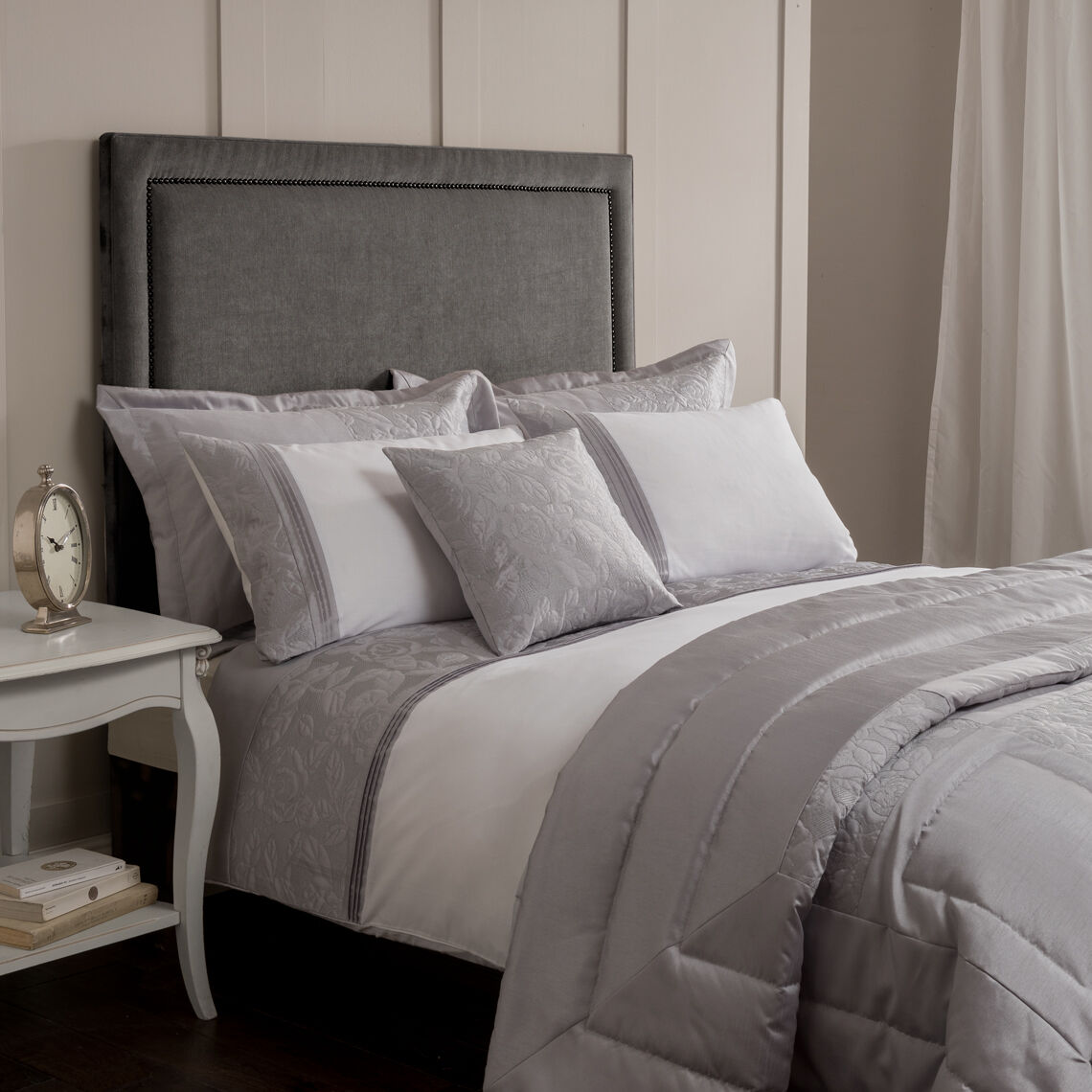 Glitter Rose Silver Pillowshams 50x75cm 