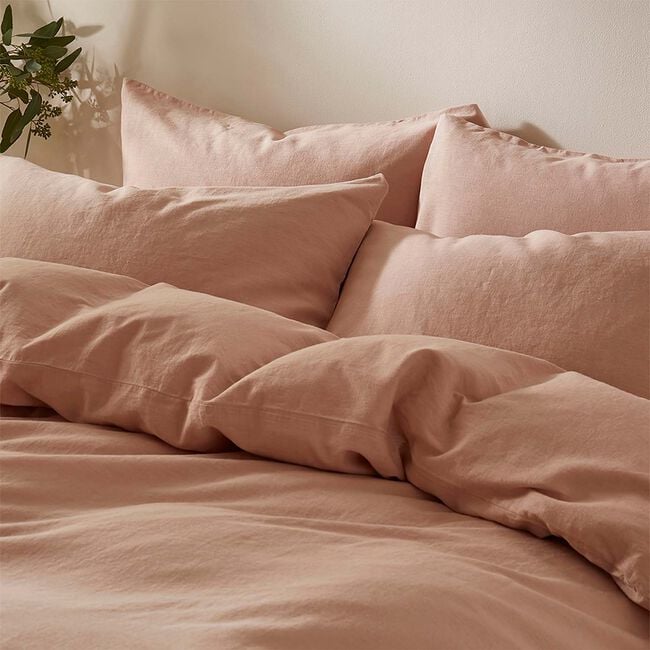 SINGLE DUVET COVER Martex Touch of Linen Seashell Pink