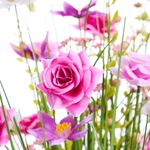 Bloomvibe Wildflower Pink Rose Faux Floral Bouquet