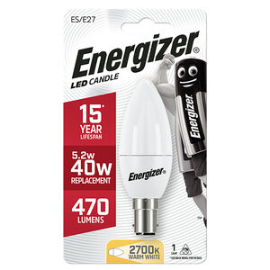 Energizer B15 LED Candle Bulb Opal 5.9W (EQ40W)
