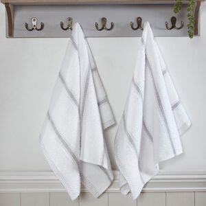 Stripe Tea Towels 2 Pack - Dove Grey