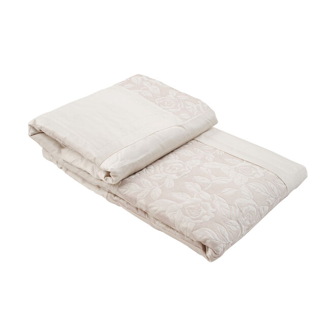 Quilted Rose Bedspread 220cm x 230cm - Cream