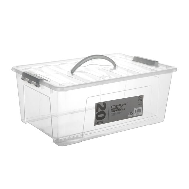 STORAGE MASTER 20L STORAGE BOX WITH CLIP AND HANDLE