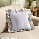 WYLDER BIRDIE STRIPE LEMON/SKY 45X45 Cushion