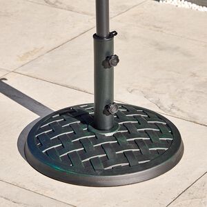 Round Black Green Brushed Parasol Base 12.5kg