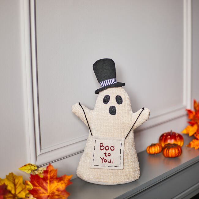 37cm Plush Ghost With Boo Flag