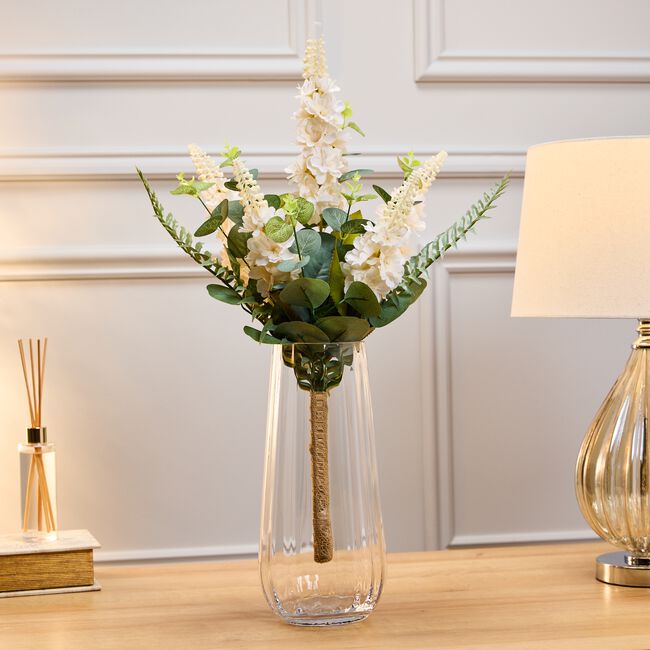 Elan Floral White Delphinium Bouquet 55cm