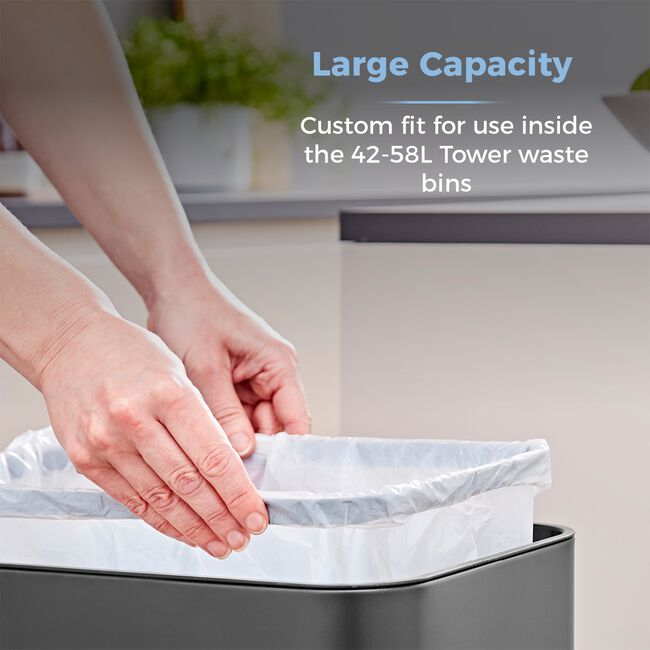 Tower Lemon Scented 42-58L Bin Liners