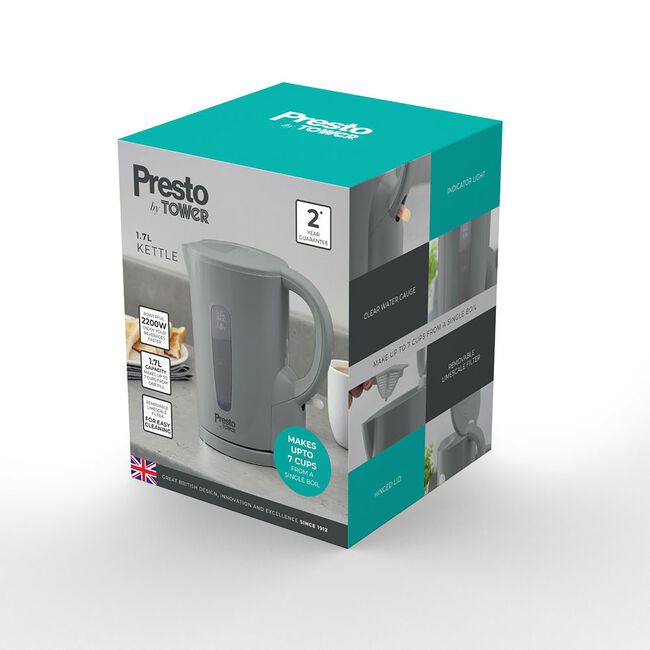 PRESTO GREY 2200W 1.7L Kettle
