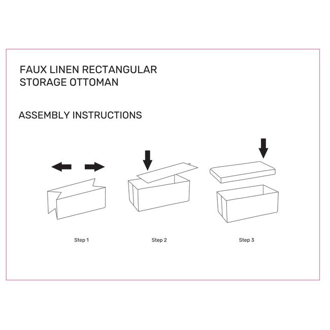 LARGE FOLDING GREY STORAGE Ottoman
