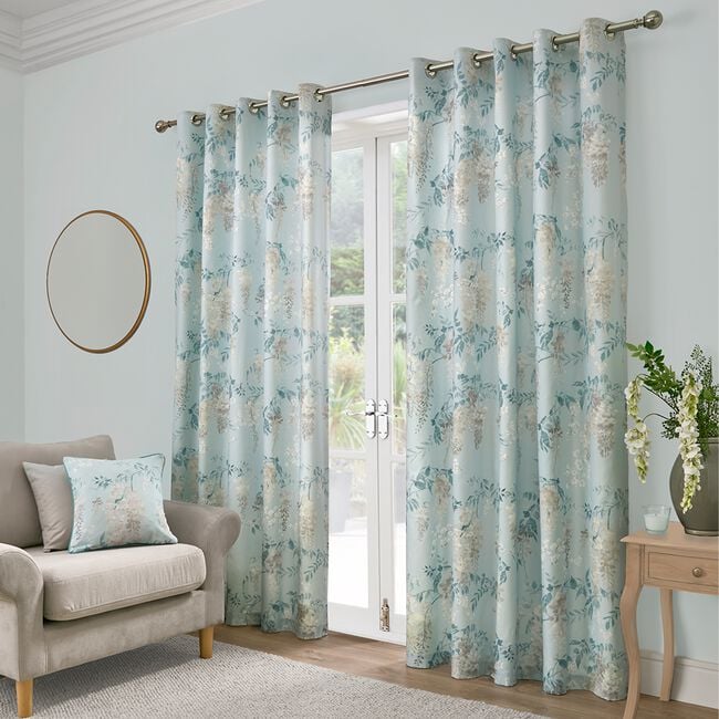DREAMS AND DRAPES WISTERIA DUCK EGG 66x54 Curtain