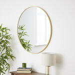 Cannes Brass Round Mirror 80cm