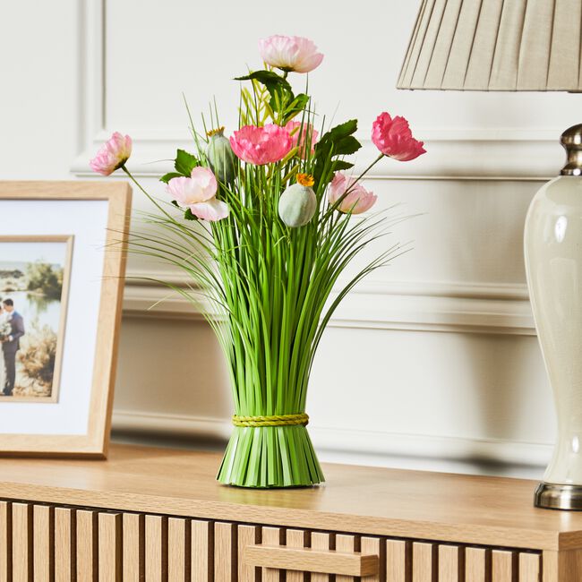 Bloomvivbe 40cm Pink Meadow Faux Bouquet