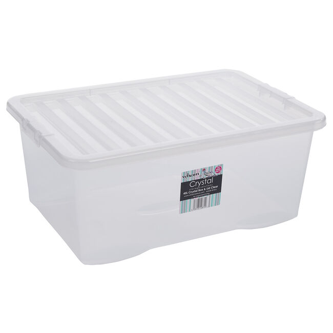 Wham Crystal 45L Clear Storage Box & Lid