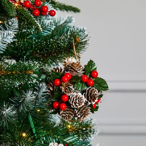 Frosted Pine Cone Berry Christmas Bauble