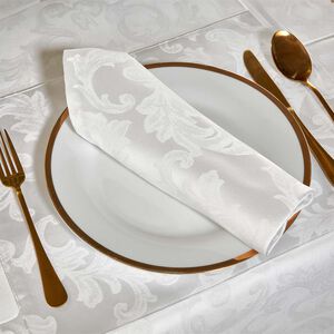 Elegance Damask Napkins 4 Pack - White
