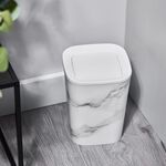5L EZY STORAGE WHITE MARBLE SWING LID Bin