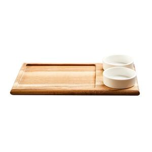 Fiesta Joy Acacia Serving Tray with Dip Bowls
