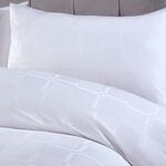 SINGLE DUVET COVER Waffle Squares Jacquard White