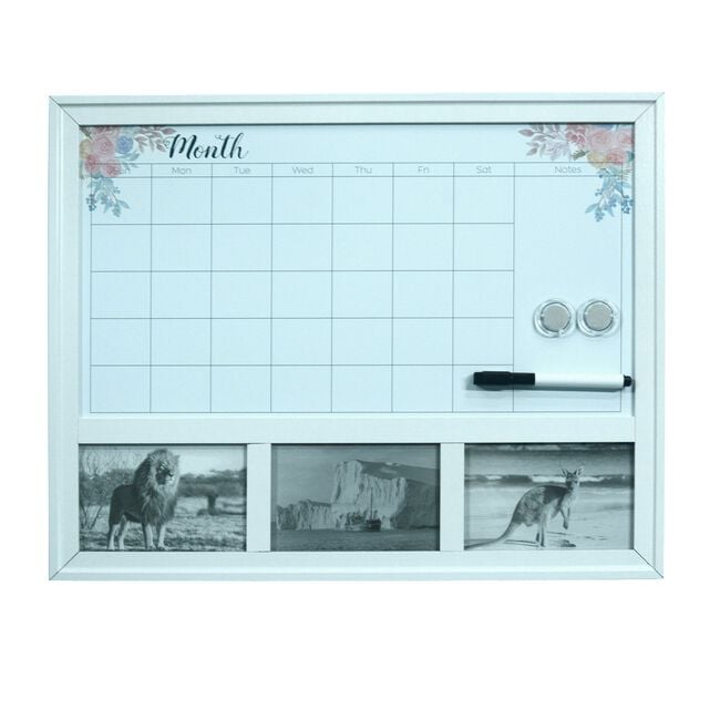 Photo Frame Dry Erase Calendar Floral