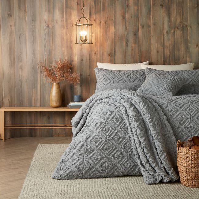 FUSION GEO FLEECE GREY 130x180cm Throw