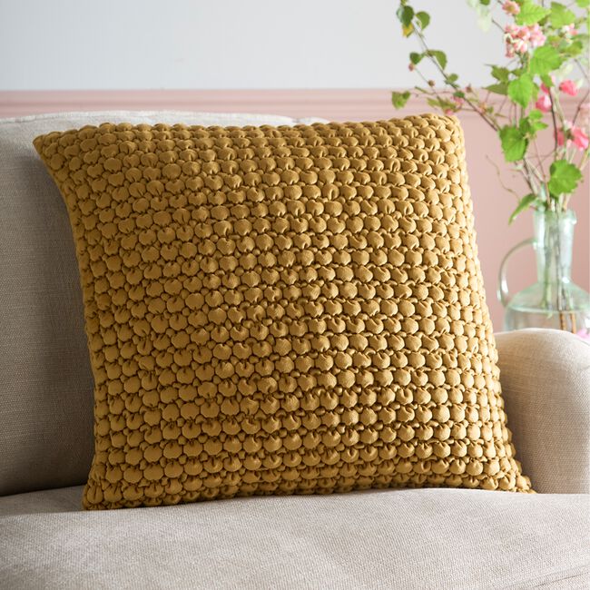 BOBBLE TEXTURED OCHRE 55x55cm Cushion