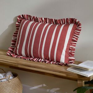 FURN CARMON STRIPE LINEN/RED 40x60 Cushion