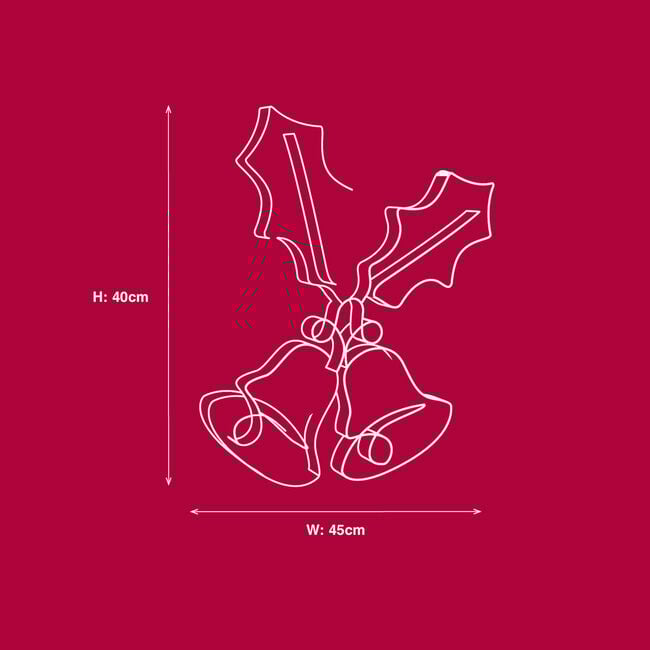 Bells & Holly Rope Light Silhouette