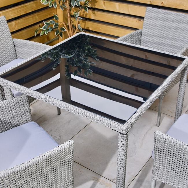 Modena Rattan Dining Set 5 Piece