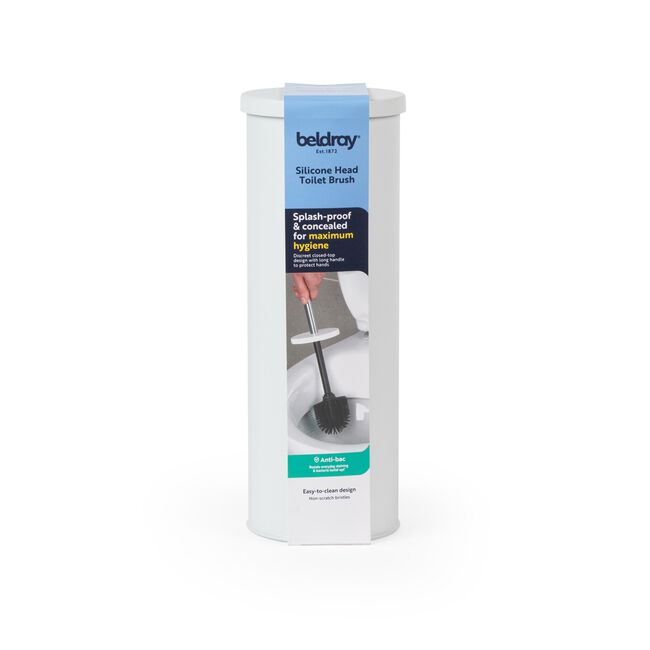 BELDRAY WHITE ROUND TOILET BRUSH With Silicone Head 