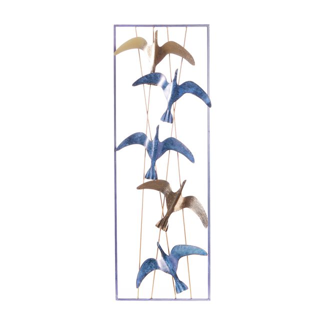 Flock of Birds Metal Wall Art 31.5cm x 89.5cm