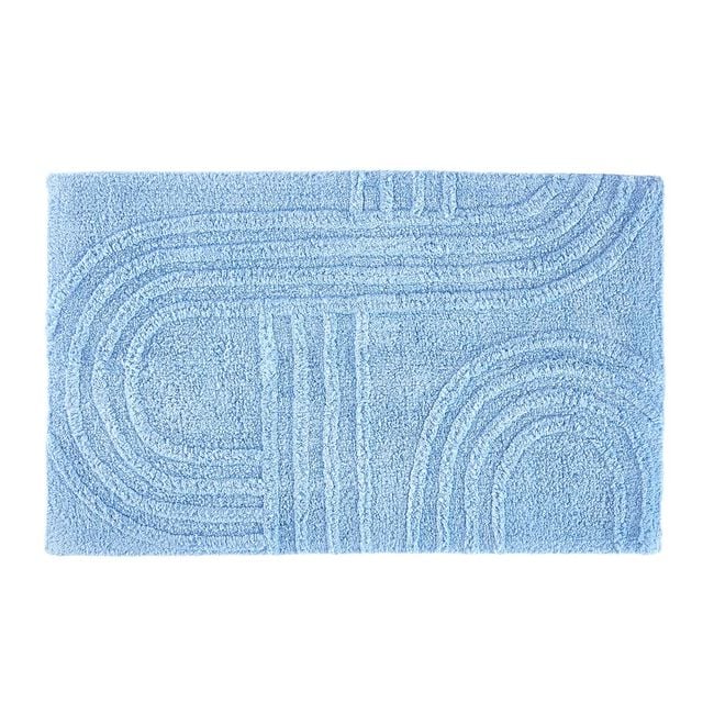 LUXURY GEO CARVED SEA BLUE 50x80 Bath Mat