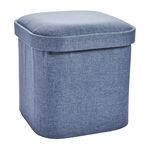 OVAL LINEN FOLDABLE SMALL Slate Ottoman