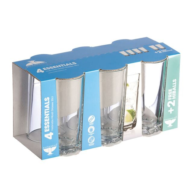 Essential Hobnobs Hi-Ball Glasses 300ml