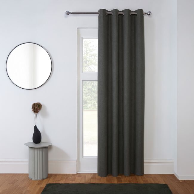 HACKNEY BLACKOUT CHARCOAL 135x240cm Curtain Panel 