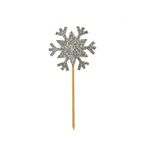 Glitter Snowflake Cupcake Toppers 12 Pack - Silver