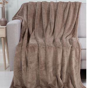 NICOLE DAY ETCHED STRIPE Mink 150x200cm Throw