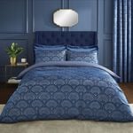 CATHERINE LANSFIELD DOUBLE DUVET COVER Art Deco Pearl Navy 