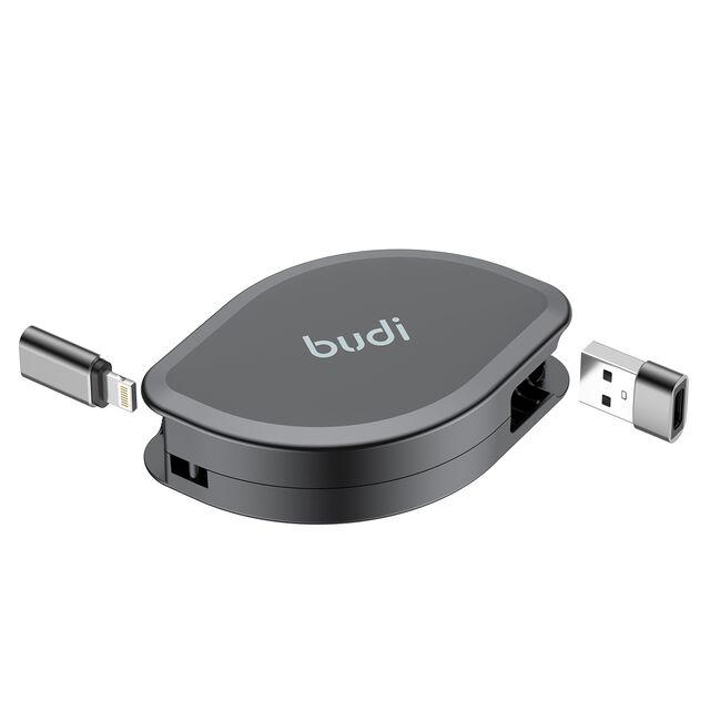 Budi Black 4 in 1 Retractable Charger & Sync Cable