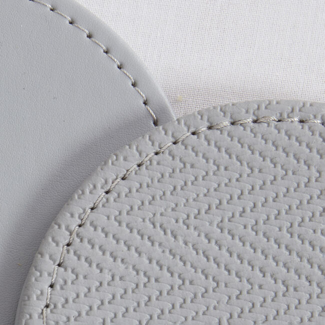Reversible Round Herringbone Coasters Grey 4 Pk