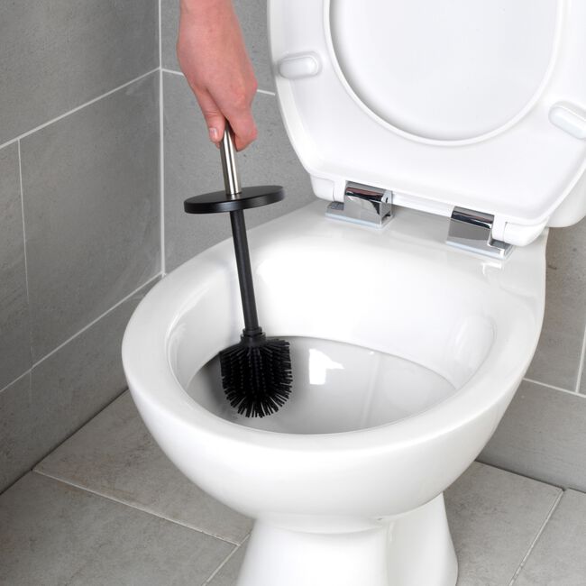 BELDRAY BLACK ROUND TOILET BRUSH With Silicone Head 