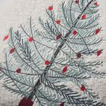 Embroidered Sherpa Tree Cushion - White