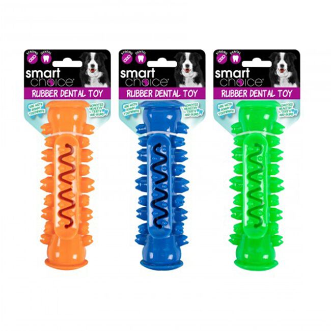Dental Rubber Toothbrush Dog Toy 3 Cols