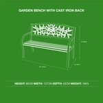 Garden Bench with Cast Iron Back
