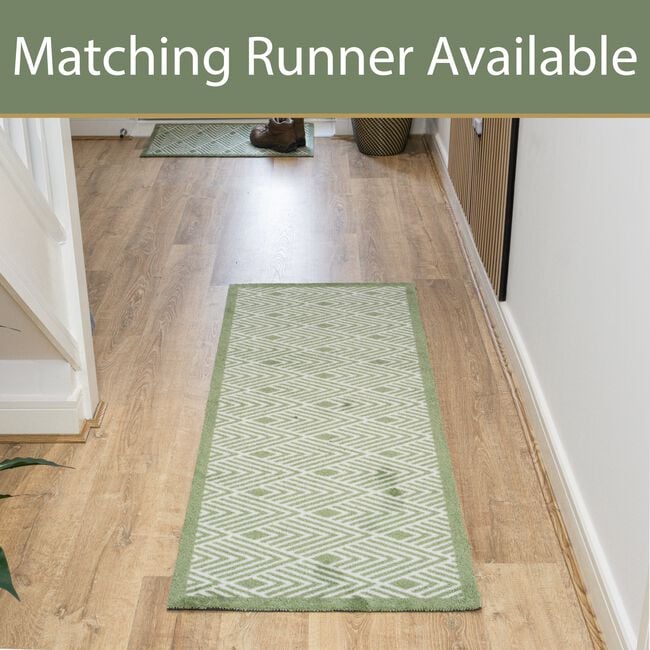 JVL Geo Green Mega Door Mat 50cm x 75cm