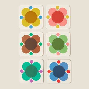 Orla Kiely Atomic Flower Coasters 6Pk