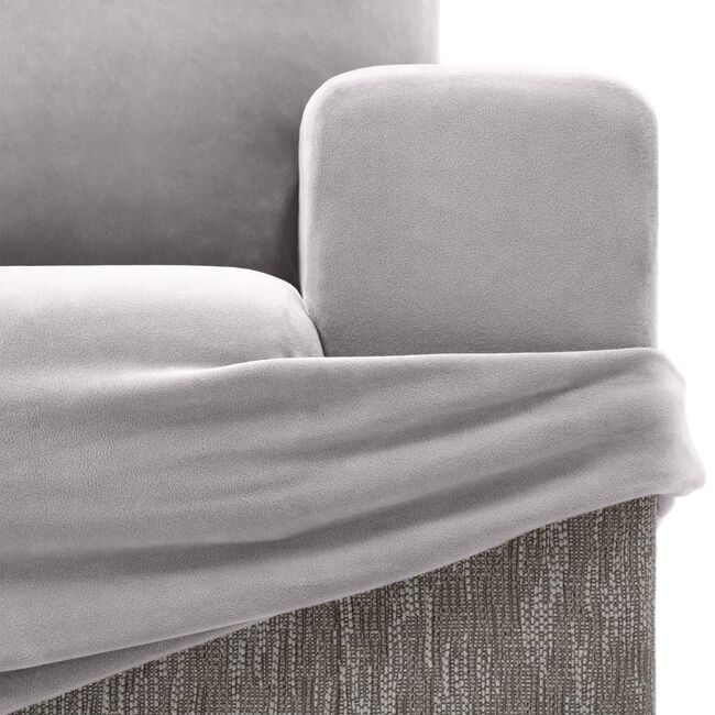 REGAL MILLS EASYSTRETCH VELVET SILVER Armchair Cover