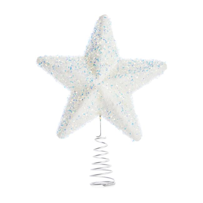 White Glitter 25cm Tree Topper